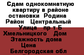 Сдам однокомнатную квартиру в районе остановки “Родина“ › Район ­ Центральный › Улица ­ пр-т Б.Хмельницкого › Дом ­ 34 › Этажность дома ­ 4 › Цена ­ 13 000 - Белгородская обл., Белгород г. Недвижимость » Квартиры аренда   